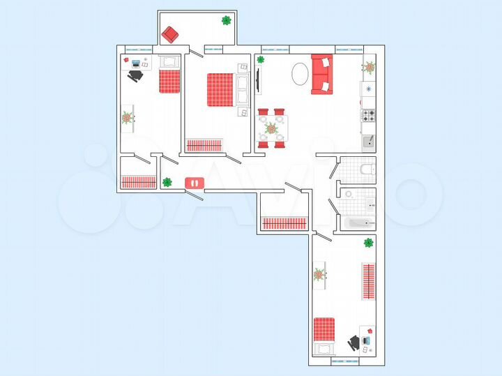 4-к. квартира, 89 м², 8/16 эт.