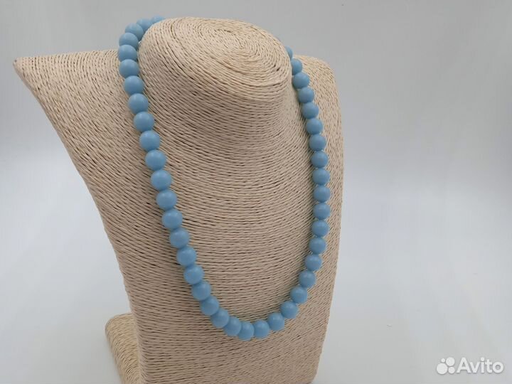Бусы 50см из голубого агата