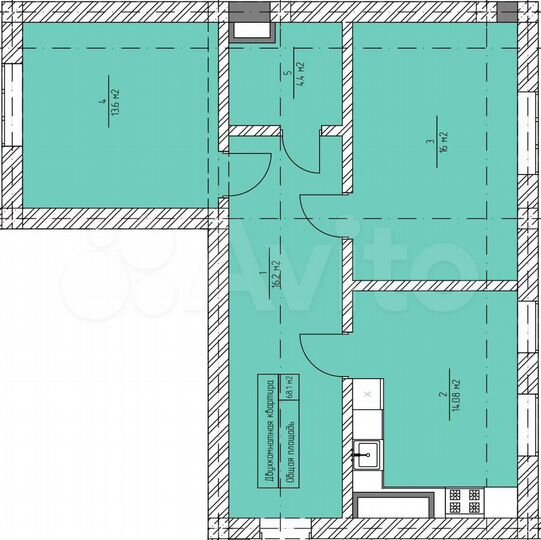 2-к. квартира, 68,9 м², 3/3 эт.