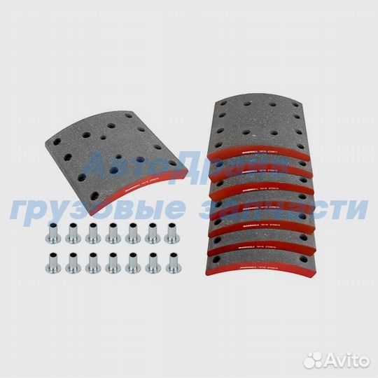Накладки тормозные 1 ремонт с заклепками WVA 19116