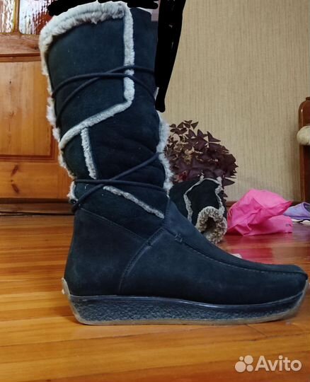 Сапоги женские натуральная замша цигейка