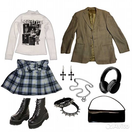 Лук в стиле grunge goth y2k