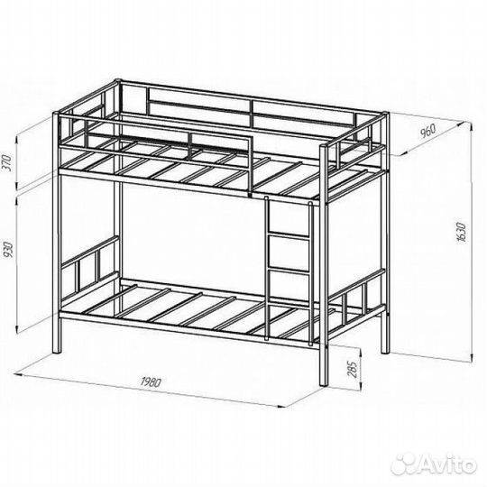 Двухъярусная кровать 90 190