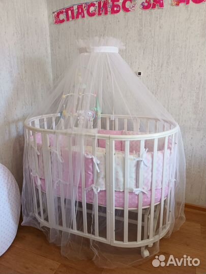 Кроватка трансформер с маятником 9в1