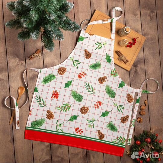 Фартук кухонный с красивым рисунком, хлопок