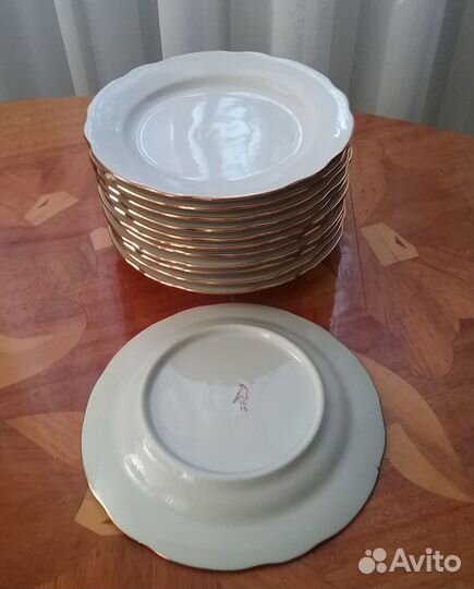 Тарелки фарфор с позолотой Дулёво новые