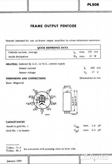 Telefunken PL 508 радиолампы