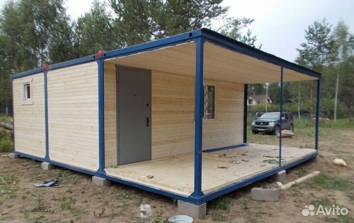 Вагончик бытовка строительная с установкой