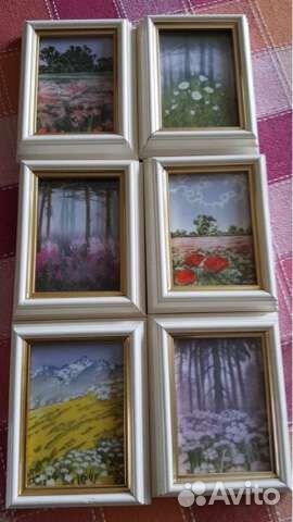 Коллекционная картина фарфор Маковое поле Норвегия