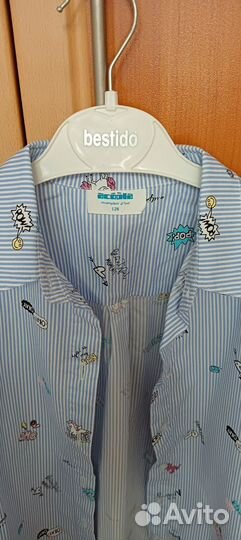 Рубашка для девочки школьная 128см