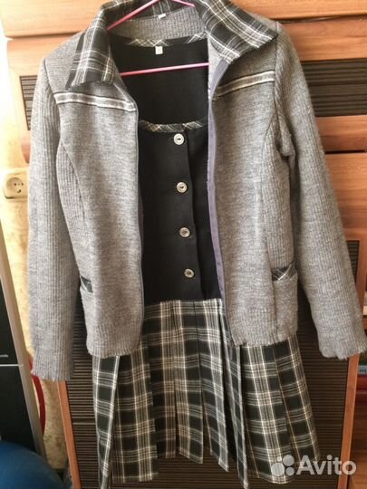 Школьная форма для девочки (сарафан и кардиган)