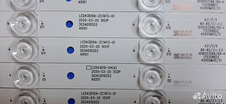 0143 Светодиоды подсветка LED43D10A-ZC14FG-01