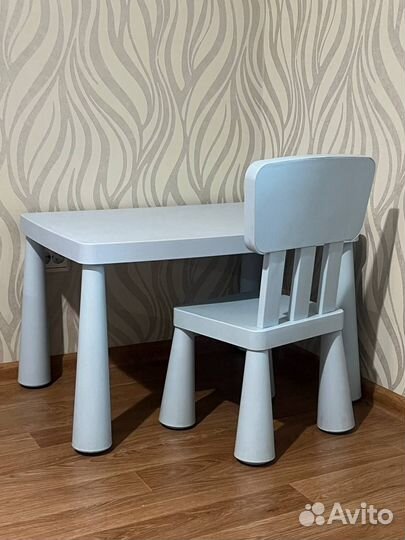 Детский стол и стул IKEA маммут