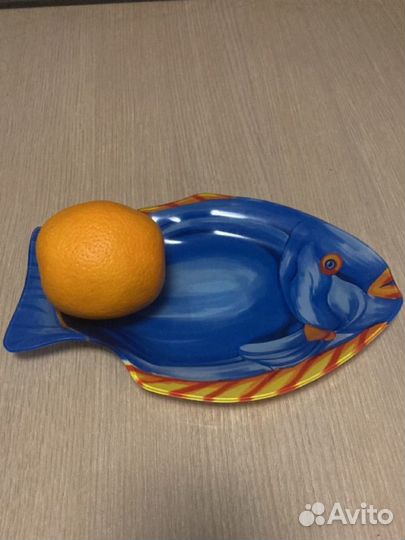 Блюдо стекло экзотическая рыба