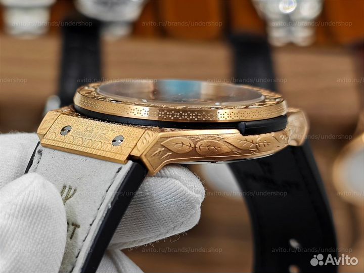 Hublot Gold Гравировки кварцевые мужские часы