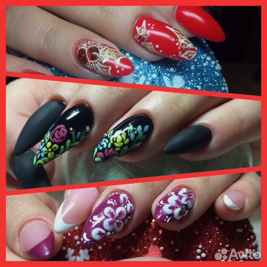 Наращивание ногтей, шеллак, маникюр