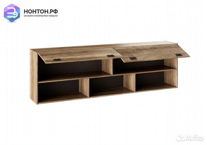 Шкаф настенный Пилигрим дуб каньон светлый / фон с