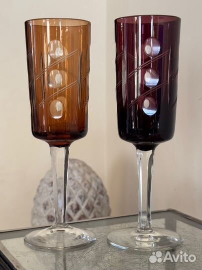 Фужер цветной хрусталь 140 мл антикварный