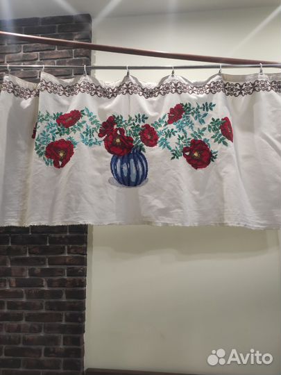 Штора занавеска винтаж ручной работы