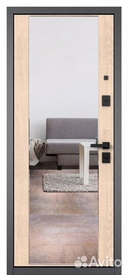Дверь входная металлическая с зеркалом