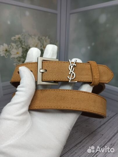 Ремень Ysl женский натуральная замша-кожа люкс