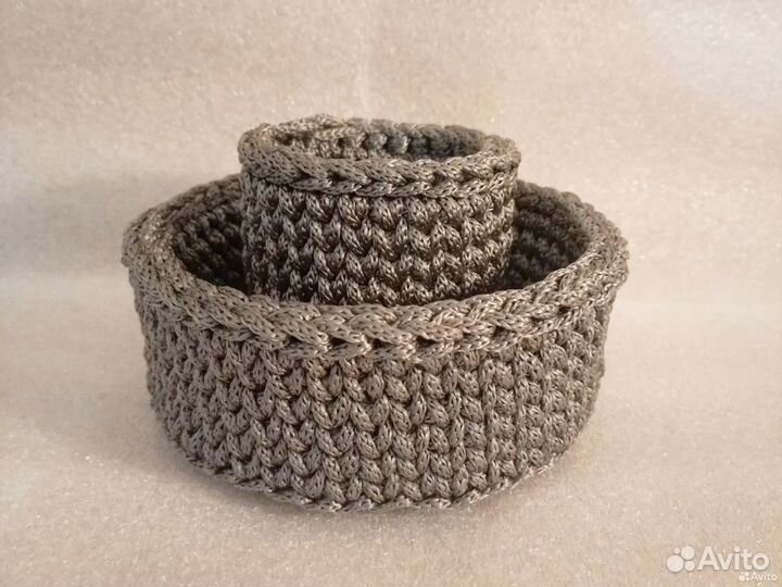 Вязаные корзинки набор