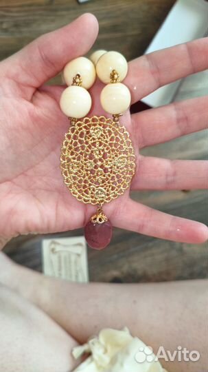 Комплект бусы и серьги