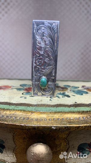 Серебряный футляр для губной помады. Бронь