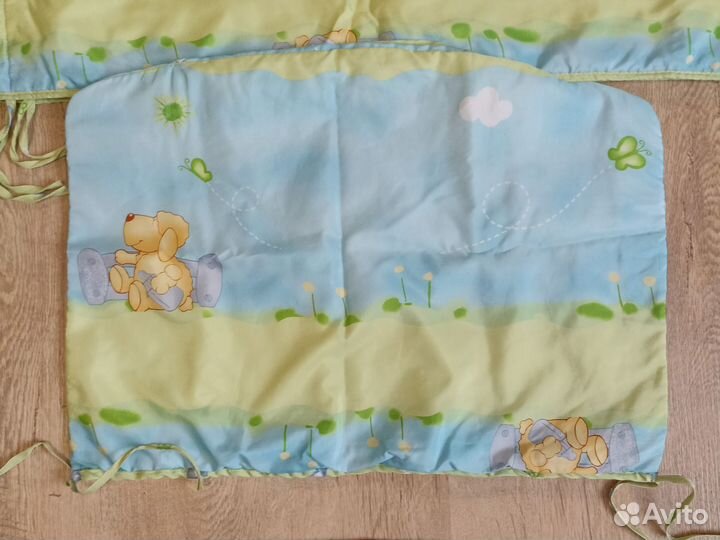 Мягкий бортик в кроватку для малыша + балдахин