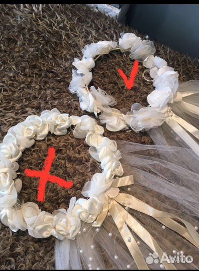 Венок с фатином на голову