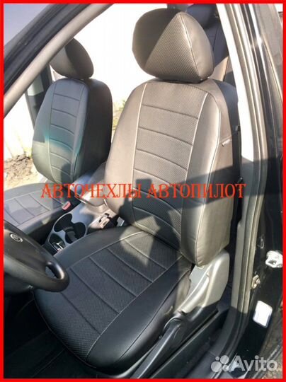 Чехлы Автопилот Kia Karens из экокожи чёрные Класс