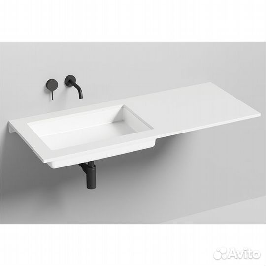 Раковина врез 600x400x128 перелив бел мат Salini