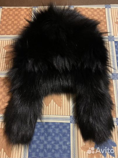 Шапка ушанка из чернобурки, двусторонняя