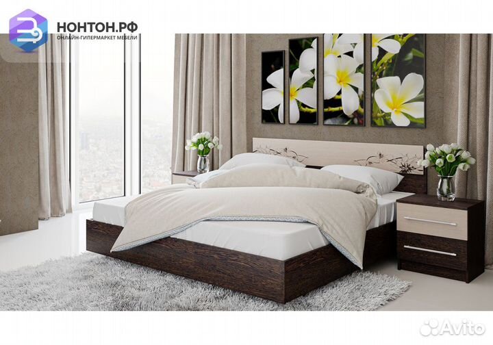 Спальный гарнитур Мишель №3 венге цаво / дуб белфо