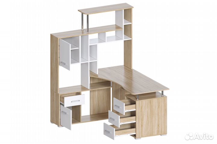 Компьютерный стол угловой с надстройкой