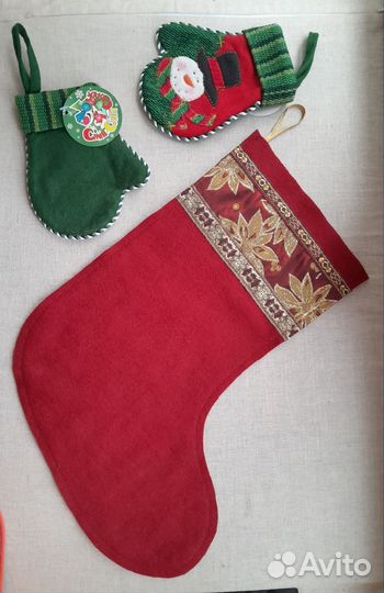 Новогодний сапожок и рукавицы декор