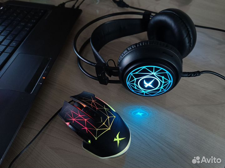 Игровая мышь мо-315 + гарнитура HP815 для геймера