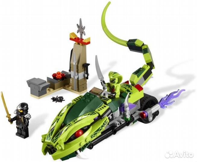 Lego Ninjago мотоцикл лаши и летающий охотник