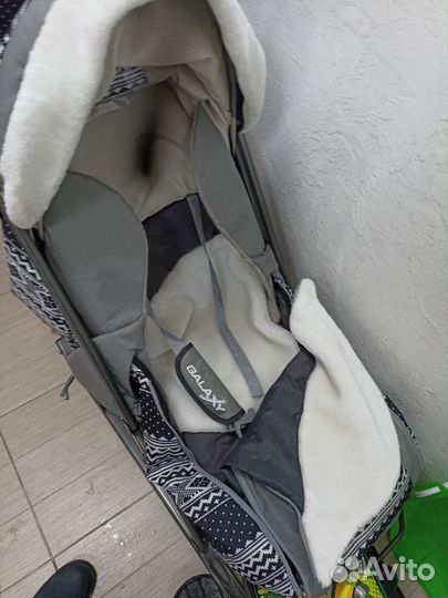 Детские санки коляска с колесами бу