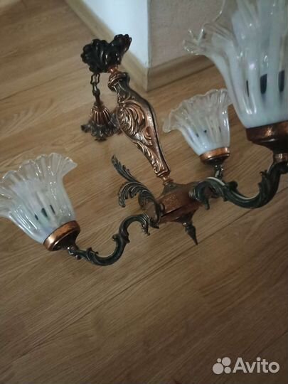 Люстры 2 шт, винтаж. Бронза