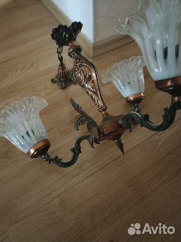 Люстры 2 шт, винтаж. Бронза