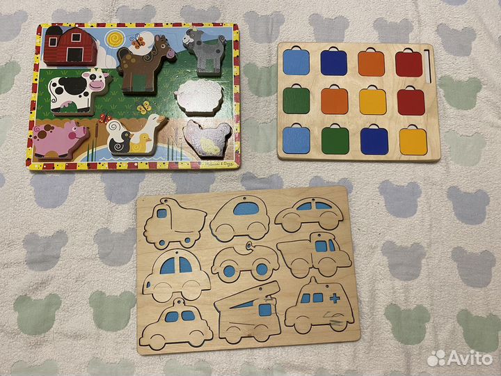 Детевянные пазлы сортеры