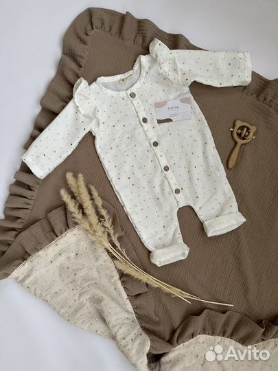 Муслиновый плед с рюшей