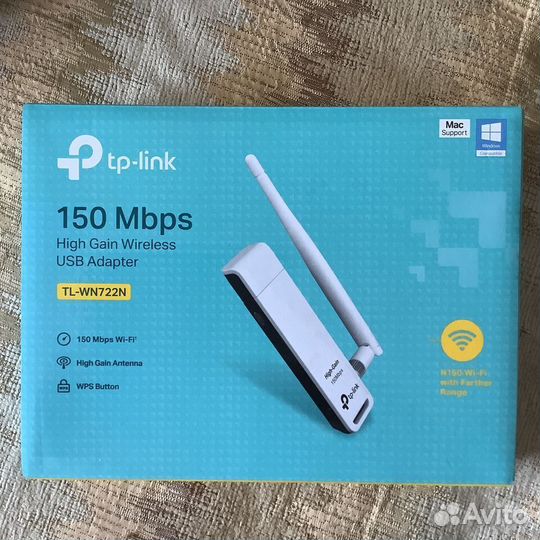 Сетевой адаптер Wi-Fi TP-link TL-WN722N USB 2.0