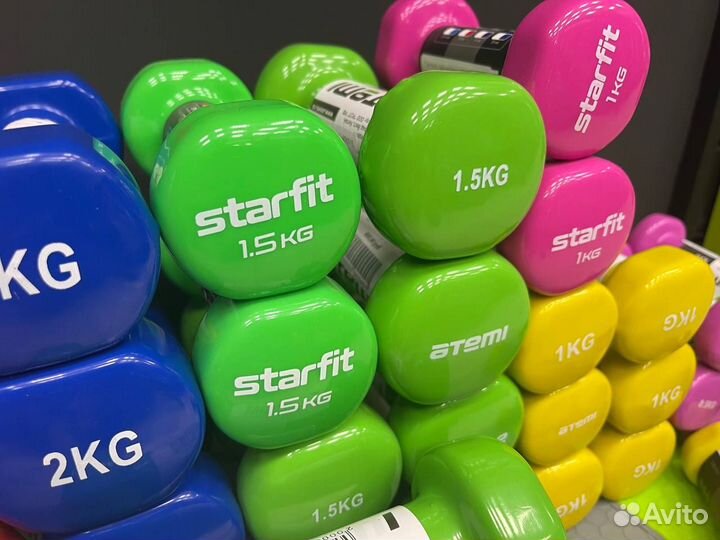 Гантели для фитнеса в ассортименте