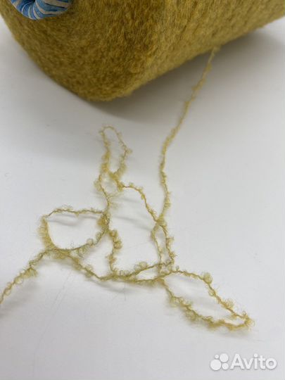 Пряжа меринос букле горчица Италия