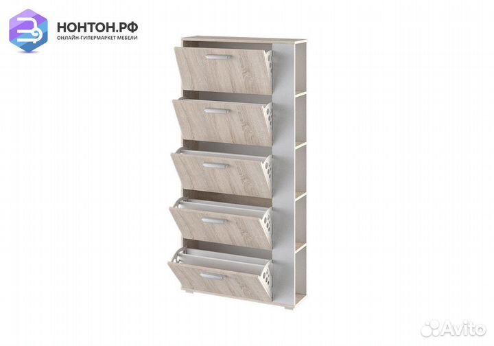 Тумба для обуви Эрика 2 дуб сонома / белый ясень