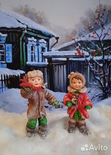 Ёлочные ватные игрушки 