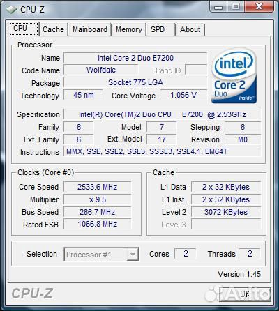 Процессоры Intel Core 2 Duo (LGA775)