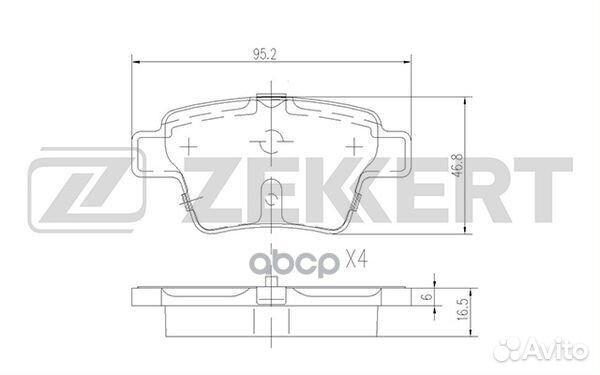 Колодки торм. диск. задн. Citroen C4 04- Peuge